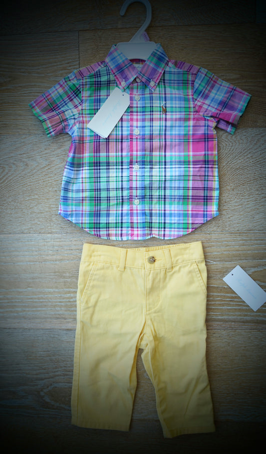Short Sleeve Collared Shirt w Pants